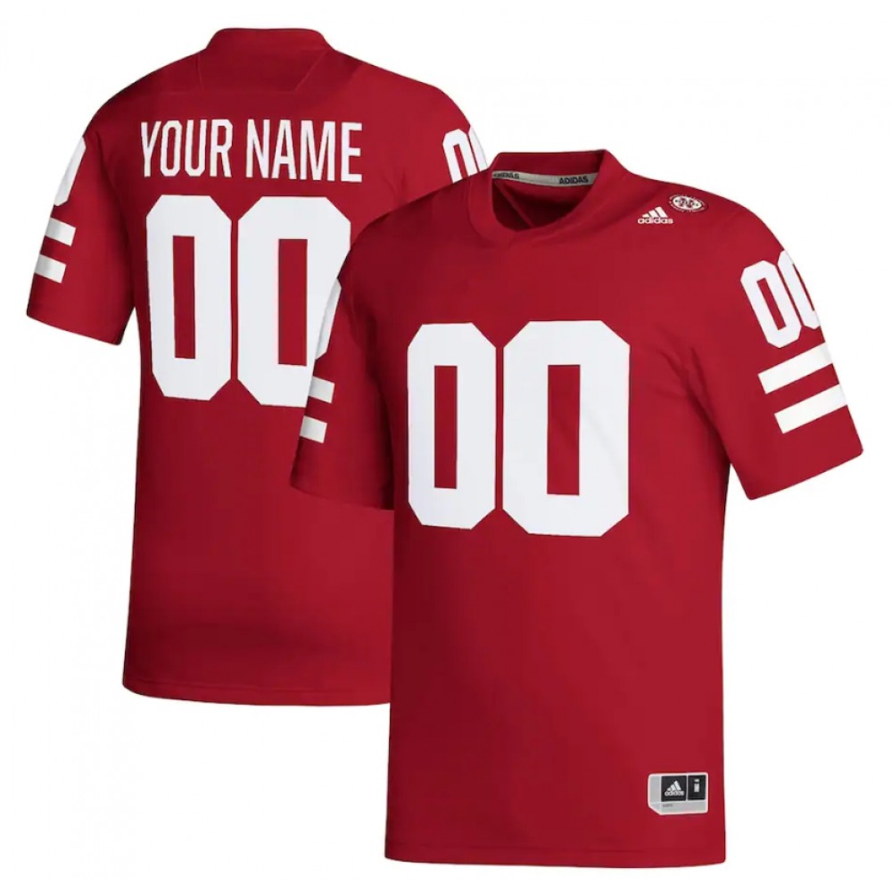Men's Nebraska Huskers Scarlet Replica Custom Football Jersey Customized Black Stitched Game Jersey