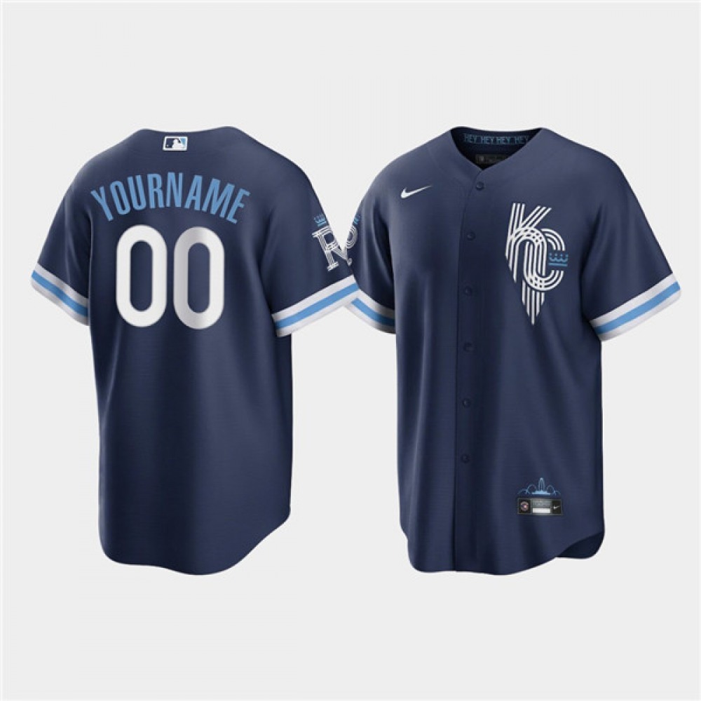 Men's Kansas City Royals ACTIVE Player Custom 2022 Navy City Connect Cool Base Stitched Jersey