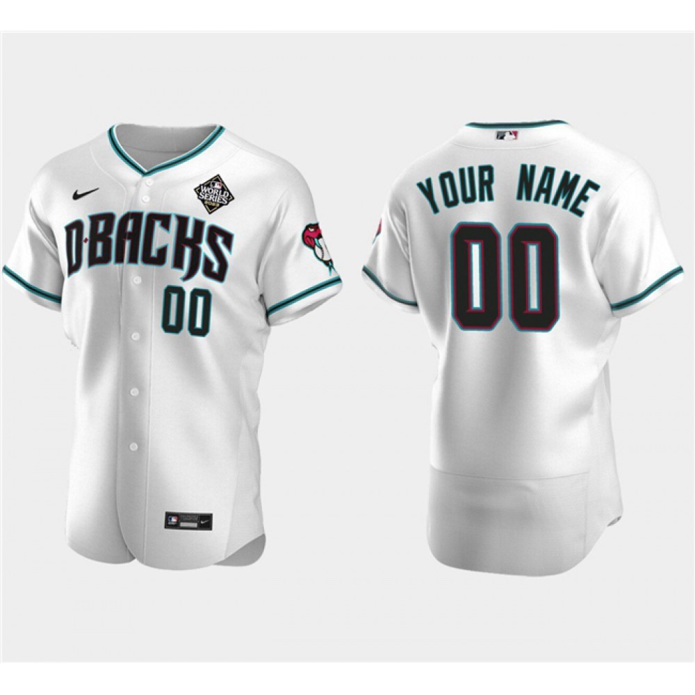 Men's Arizona Diamondbacks Actve Player Custom White 2023 World Series Flex Base Stitched Jersey