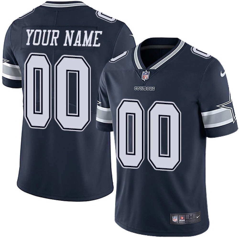 Men's Dallas Cowboys Customized Navy Blue Team Color Vapor Untouchable NFL Stitched Limited Jersey