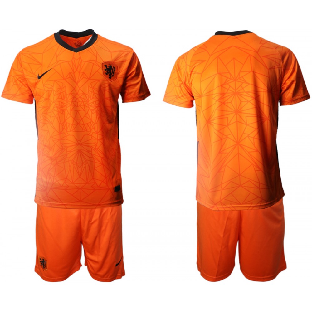 Men's Netherlands National Team Custom Orange Home Soccer Jersey Suit
