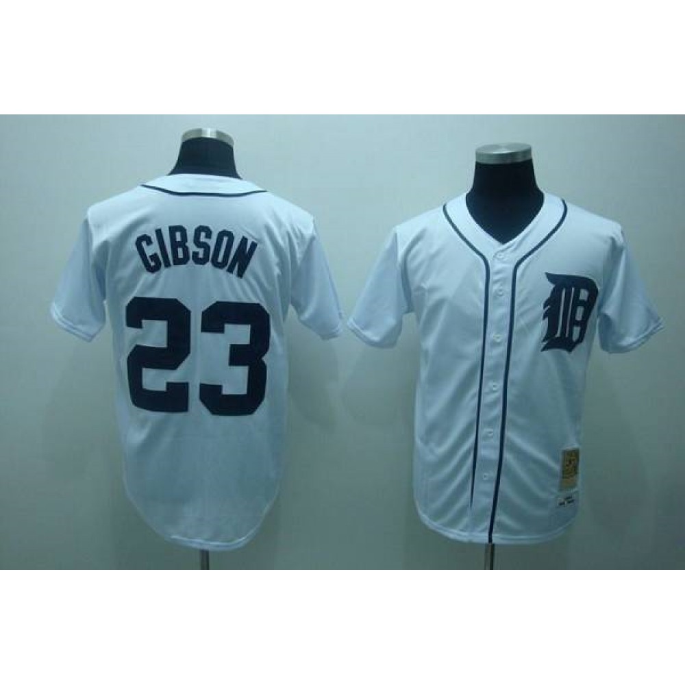 Mitchell and Ness Tigers #23 Kirk Gibson Stitched White Throwback MLB Jersey