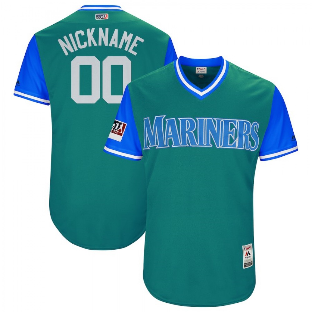 Men's Seattle Mariners Majestic Aqua/Light Blue 2018 Players' Weekend Flex Base Pick-A-Player Roster MLB Stitched Jersey