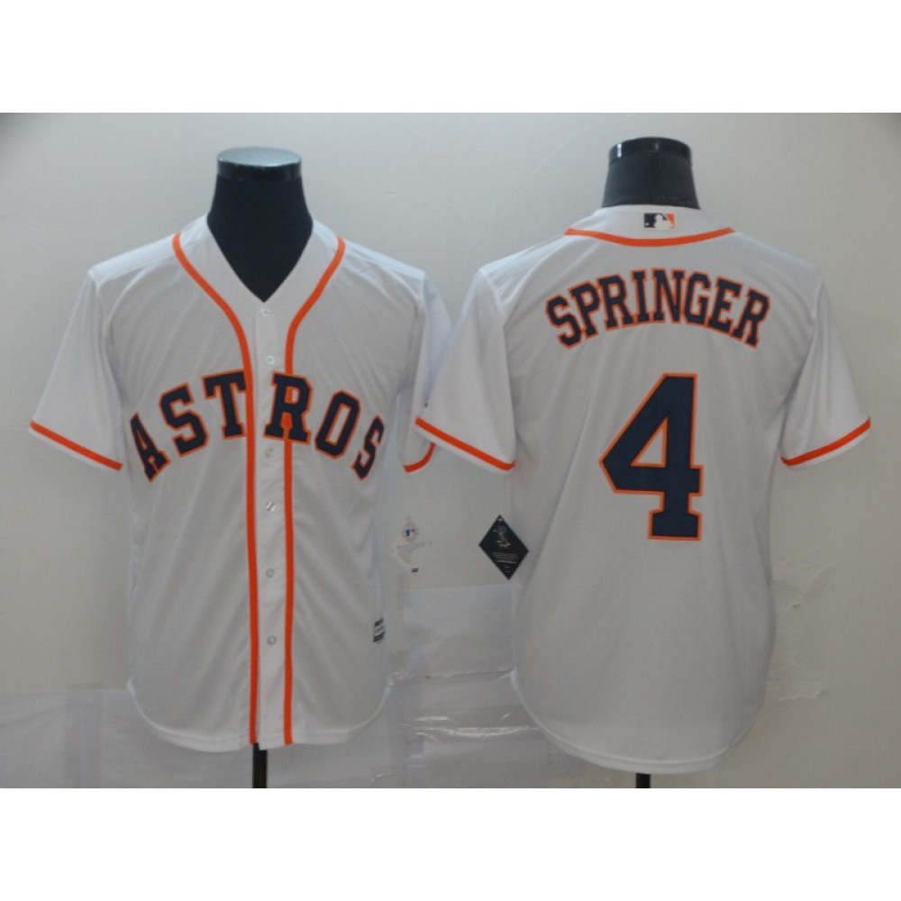Men's Houston Astros #4 George Springer Majestic White Cool Base Stitched MLB Jersey