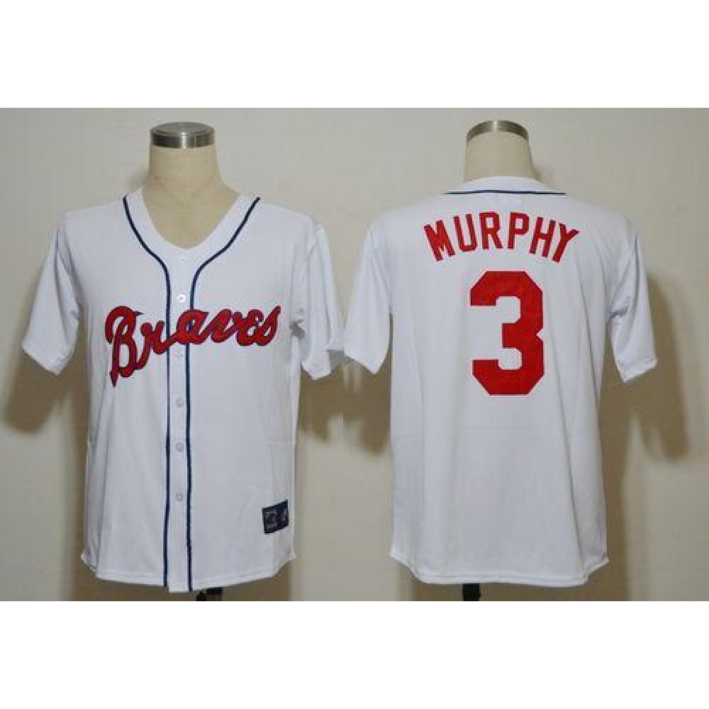 Mitchell And Ness Braves #3 Dale Murphy White Stitched Throwback MLB Jersey