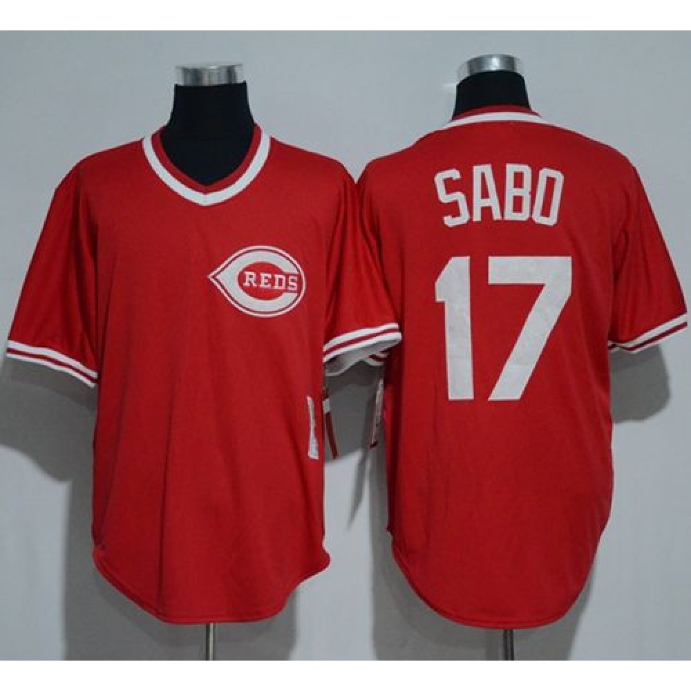 Mitchell And Ness 1990 Reds #17 Chris Sabo Red Throwback Stitched MLB Jersey