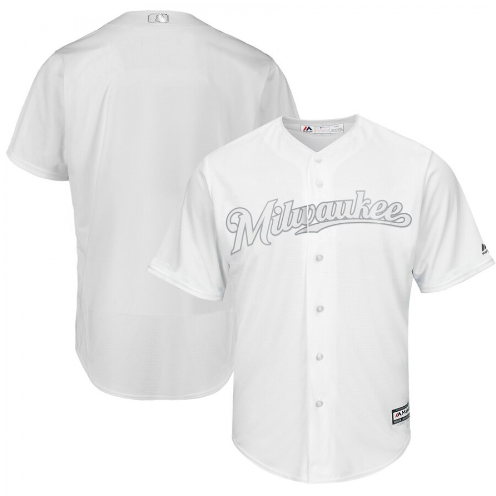 Men's Milwaukee Brewers Majestic White 2019 Players' Weekend Replica Team Stitched MLB Jersey