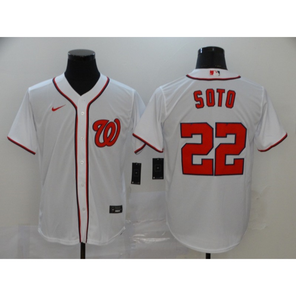 Men's Washington Nationals #22 Juan Soto Majestic White Cool Base Stitched MLB Jersey