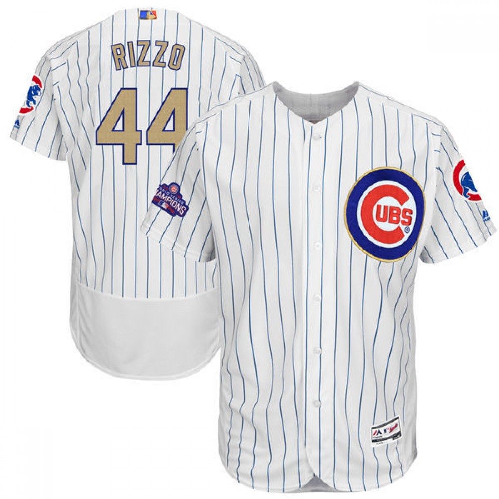 Men's Chicago Cubs #44 Anthony Rizzo Majestic White 2017 Gold Program Flex Base Player Stitched MLB Jersey