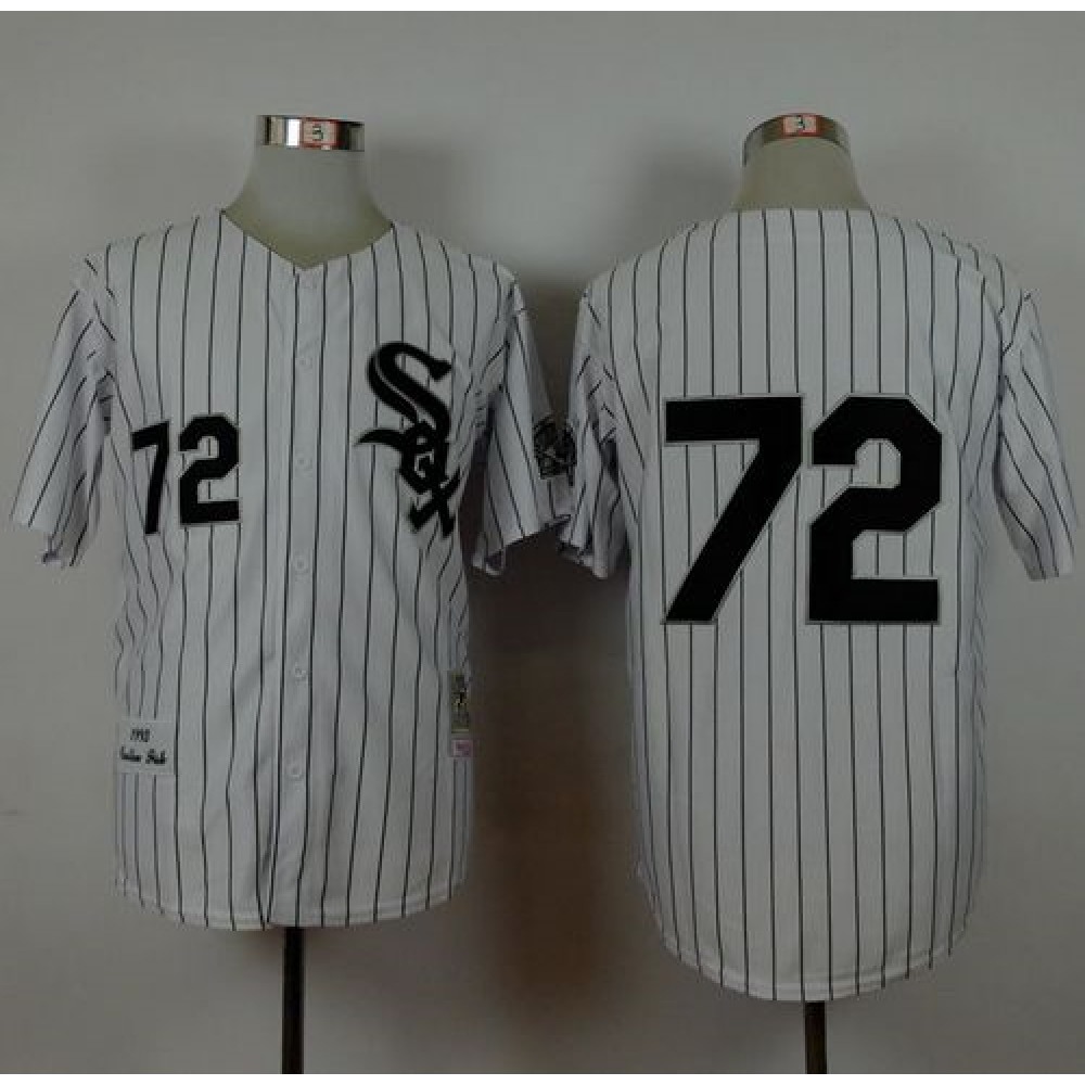 Mitchell And Ness 1993 White Sox #72 Carlton Fisk White Stitched MLB Jersey