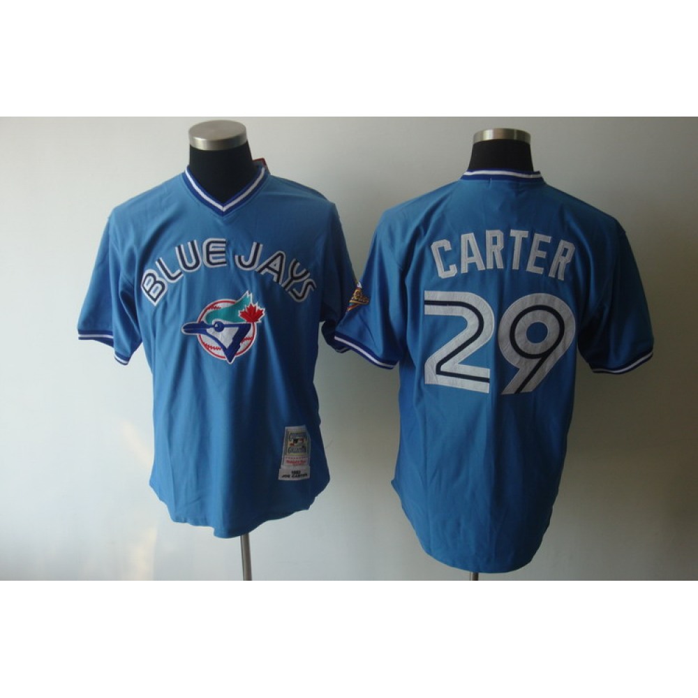Mitchell And Ness Blue Jays #29 Joe Carter Blue Stitched MLB Jersey