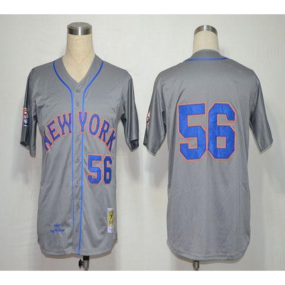 Mitchell And Ness 1965 Mets #56 Tug McGraw Grey Stitched MLB Jersey