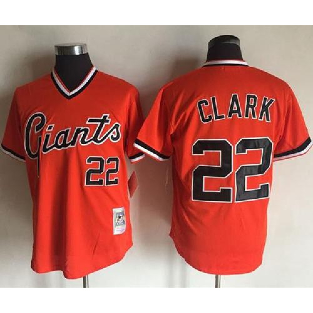 Mitchell And Ness Giants #22 Will Clark Orange Throwback Stitched MLB jerseys
