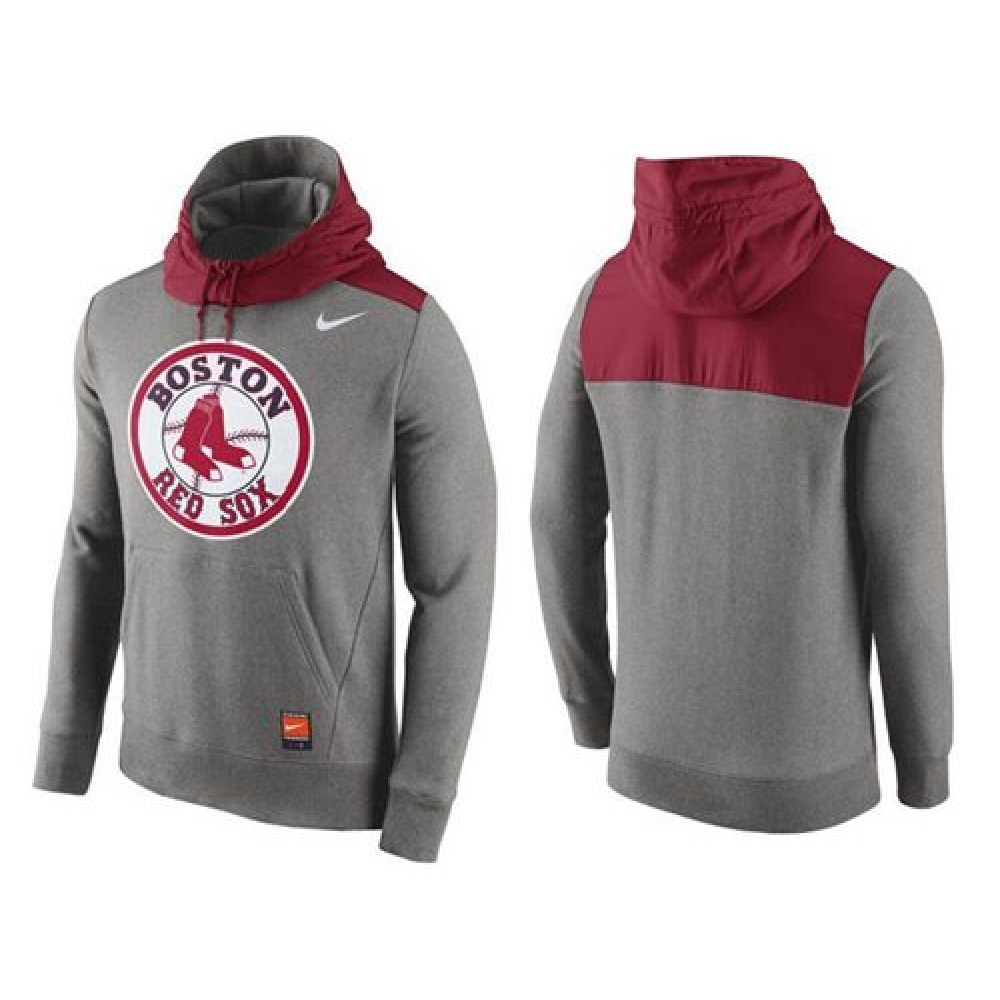 Men's Boston Red Sox Nike Gray Cooperstown Collection Hybrid Pullover Hoodie_1
