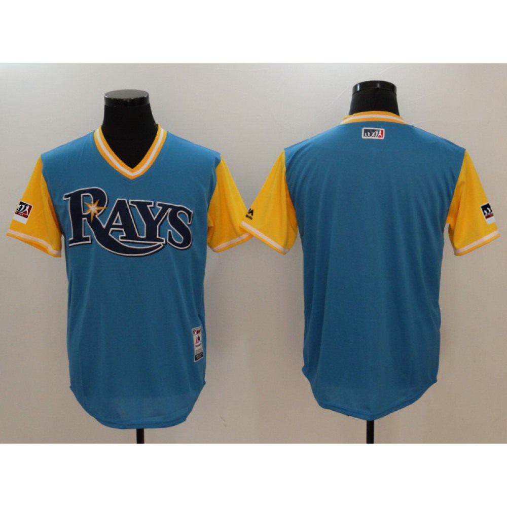 Men's Tampa Bay Rays Majestic Royal/Light Yellow 2018 Players' Weekend Team Stitched MLB Jersey