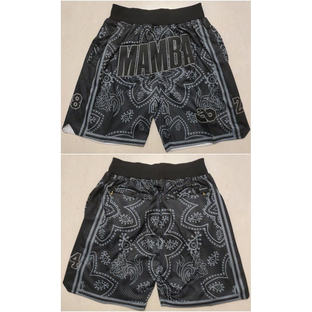 Men's Los Angeles Lakers Black 'Mamba' Shorts (Run Small)