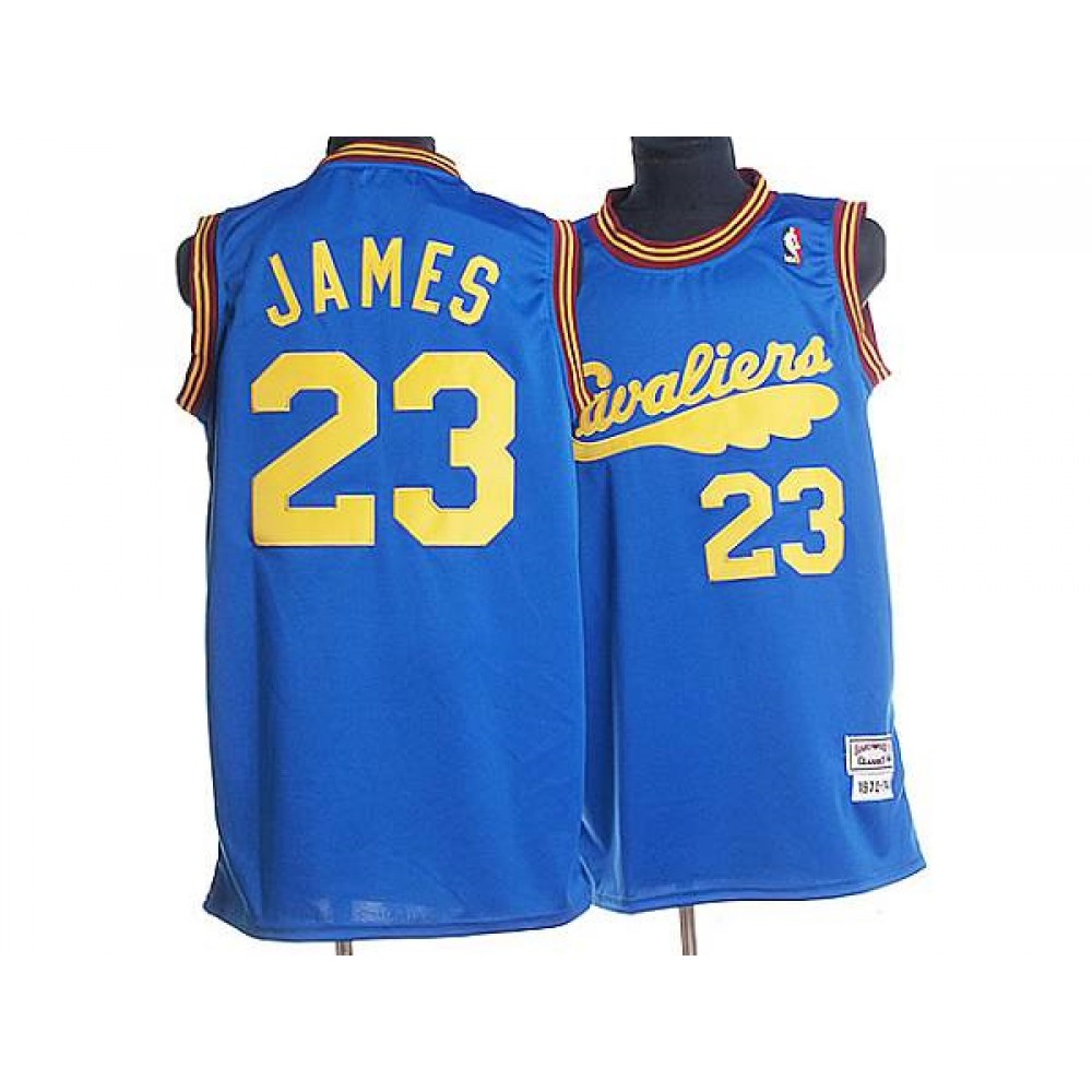 Mitchell and Ness Cavaliers #23 LeBron James Blue Throwback Stitched NBA Jersey