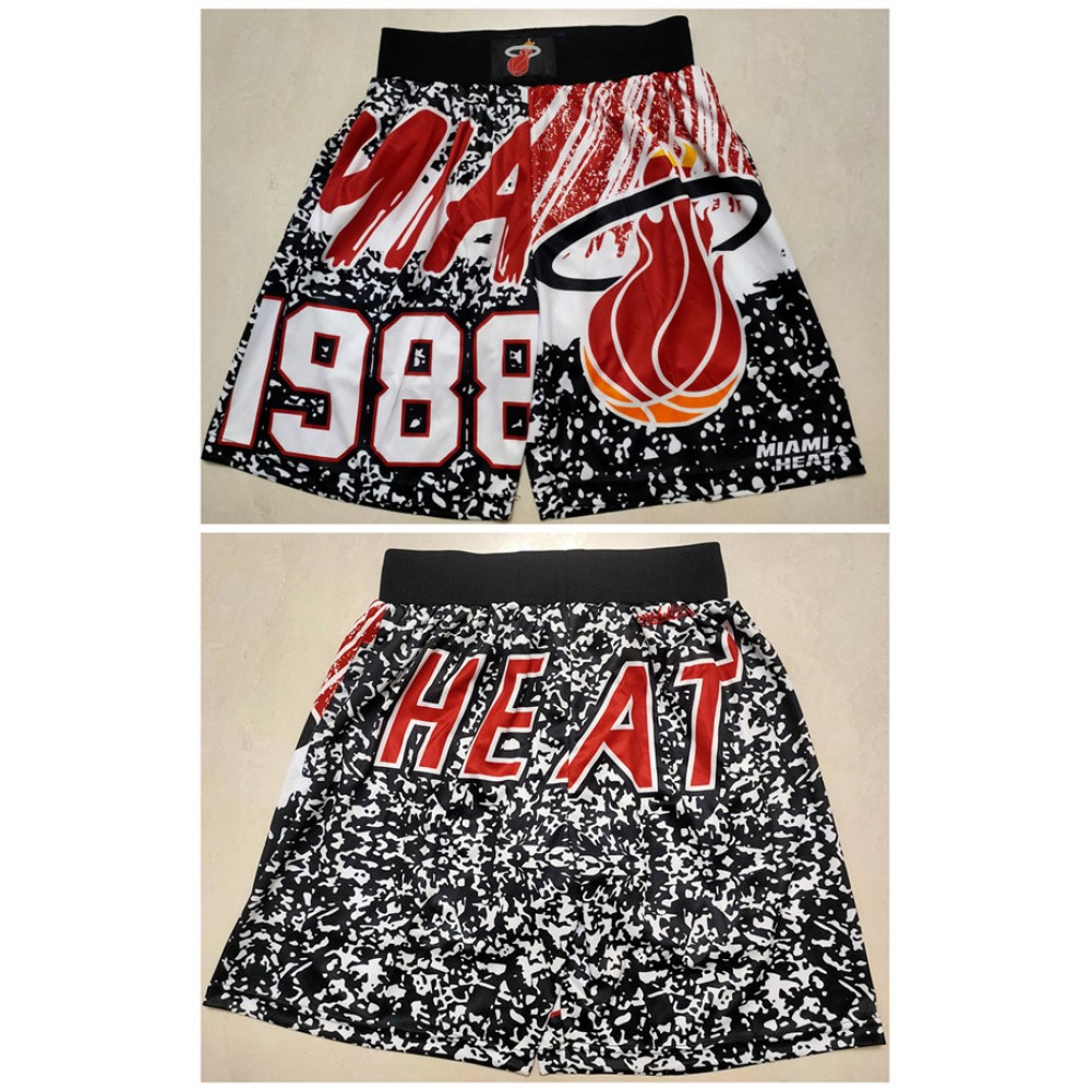 Men's Miami Heat Black Mitchell&Ness Shorts (Run Small)