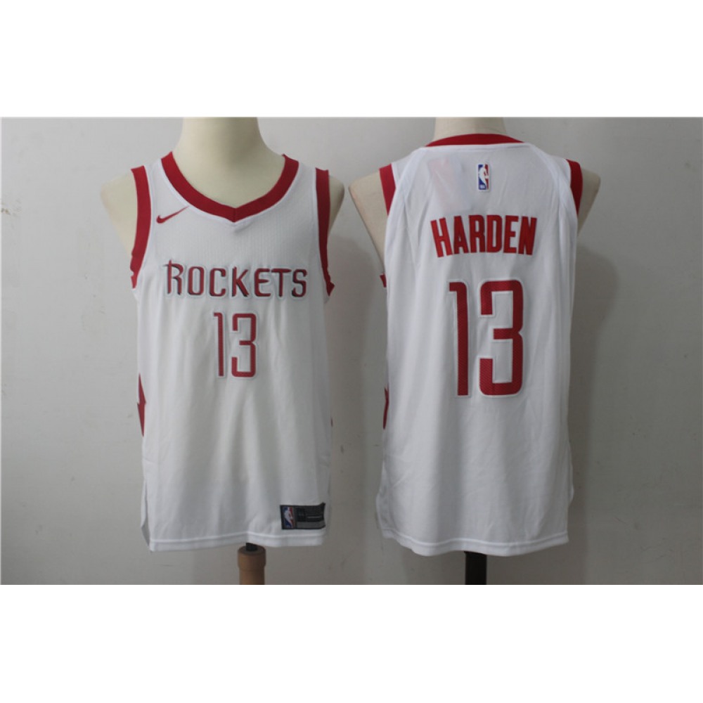 Men's Nike Houston Rockets #13 James Harden White Stitched NBA Jersey