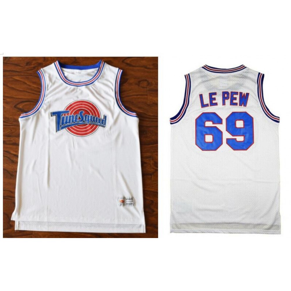Space Jam Tune Squad #69 Pepe Le Pew White Stitched Basketball Jersey