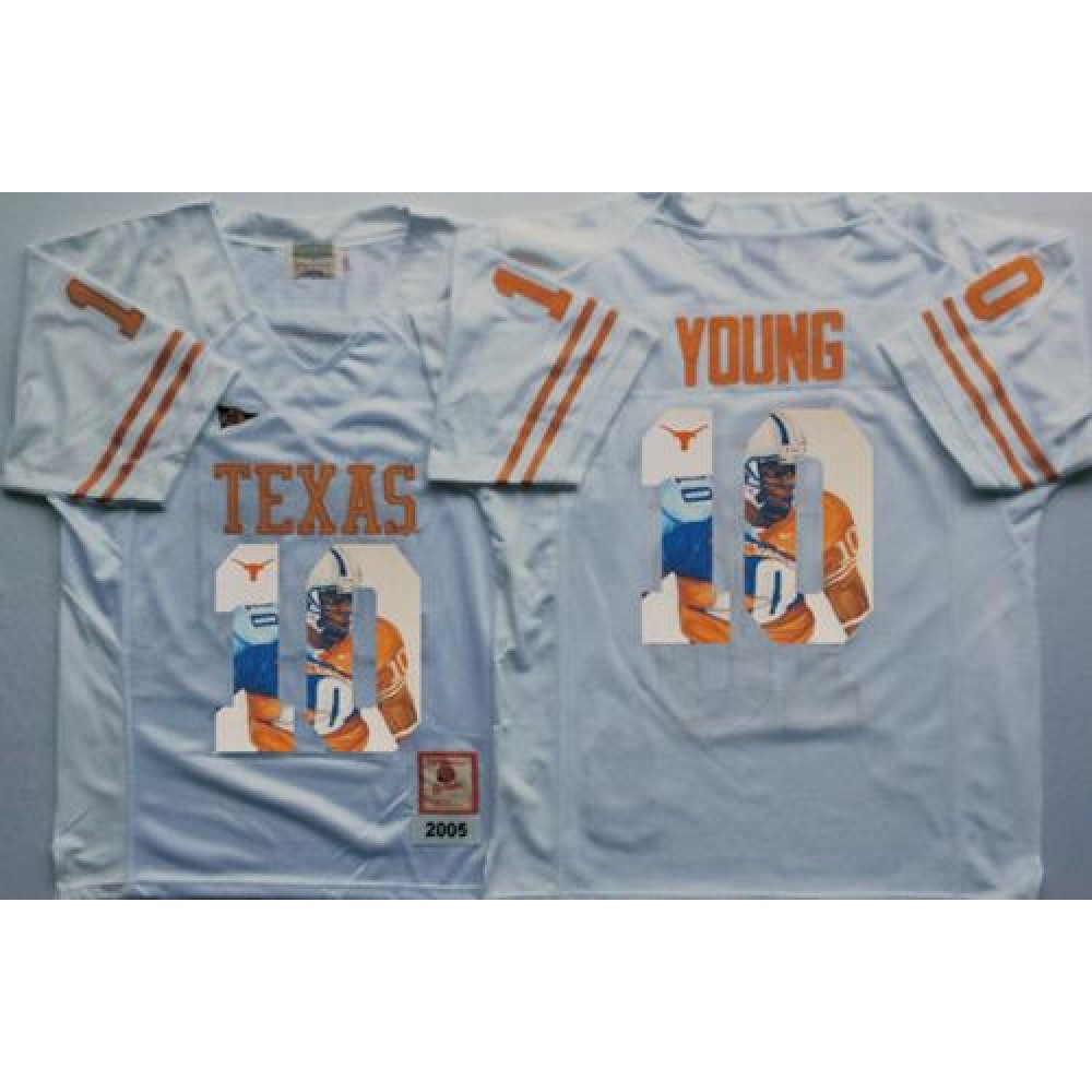 Longhorns #10 Vince Young White Player Fashion Stitched NCAA Jersey