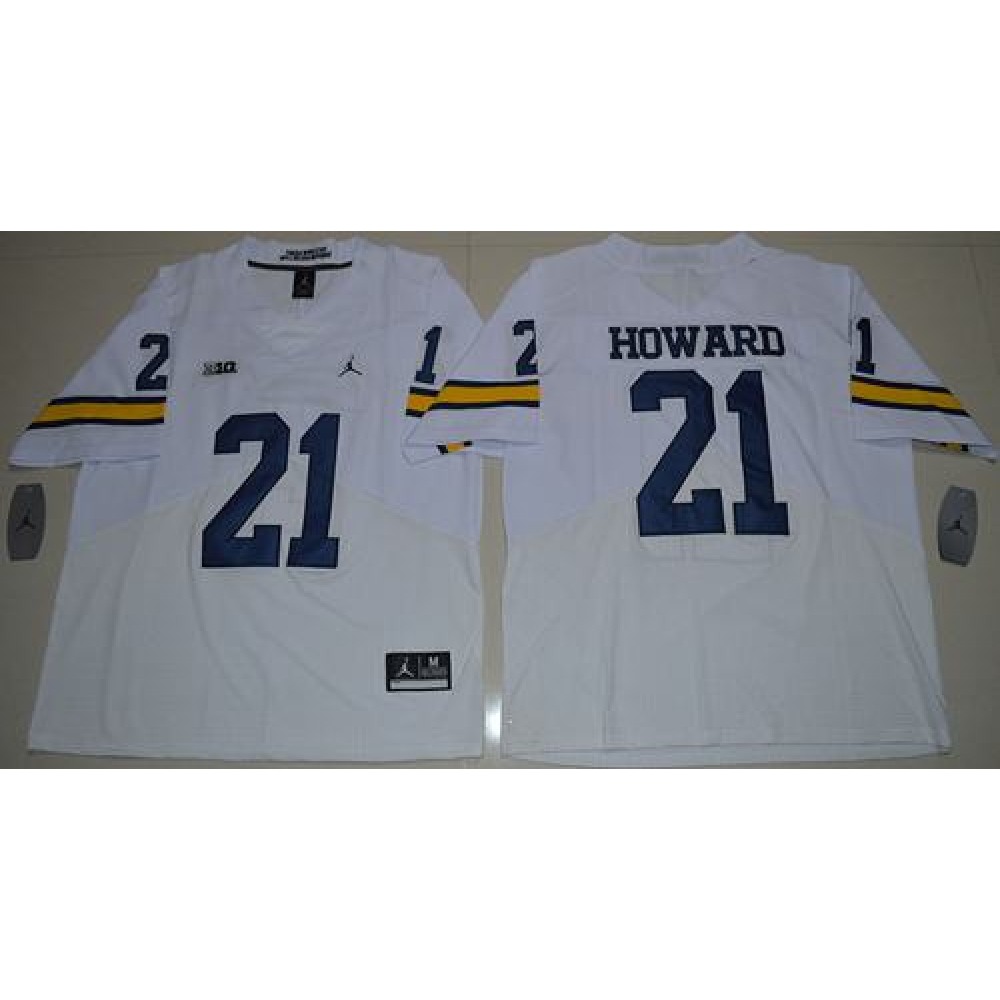 Wolverines #21 Desmond Howard White Jordan Brand Elite Stitched NCAA Jersey