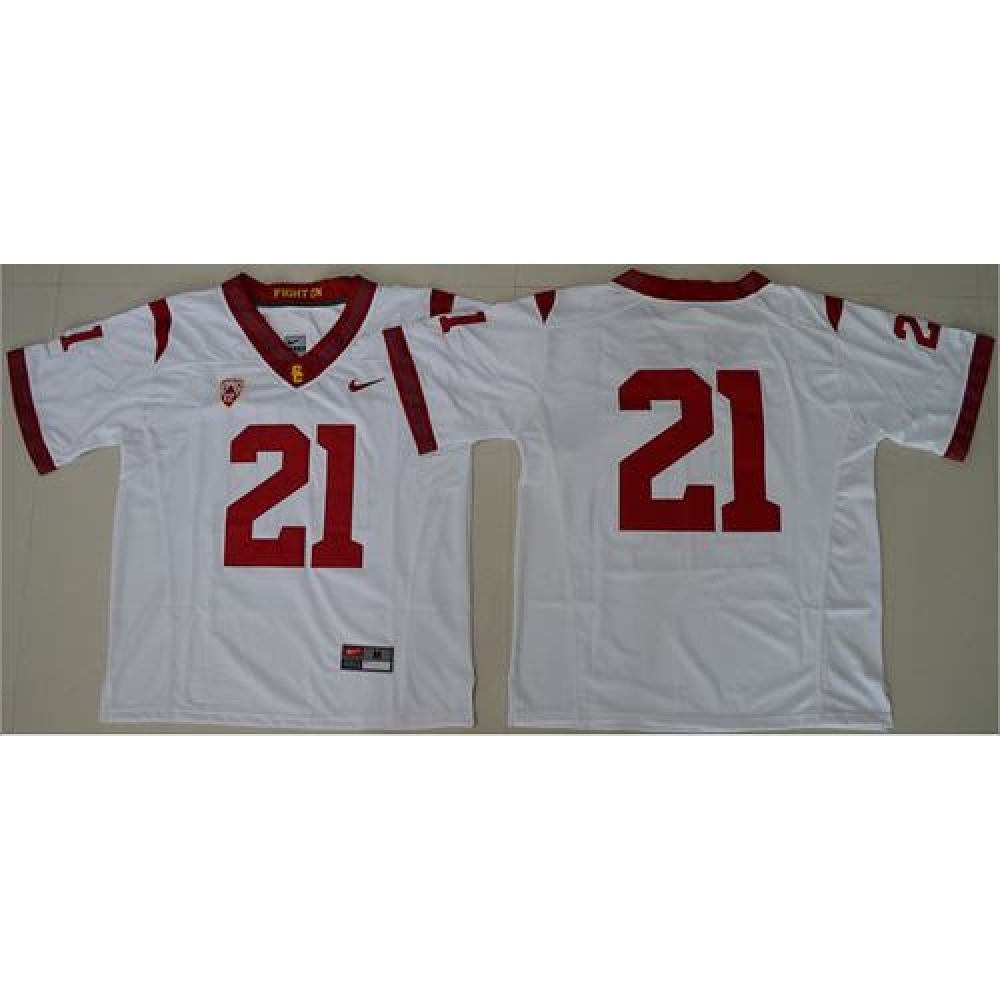 Trojans #21 Adoree' Jackson White PAC-12 C Patch Stitched NCAA Jersey