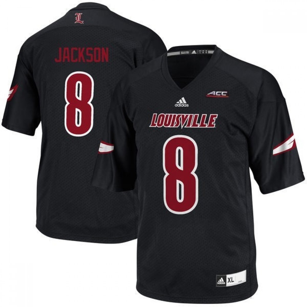 Louisville Cardinals #8 Lamar Jackson Blackout Stitched Jersey Louisville Cardinals #8 Lamar Jackson Blackout Stitched Jersey