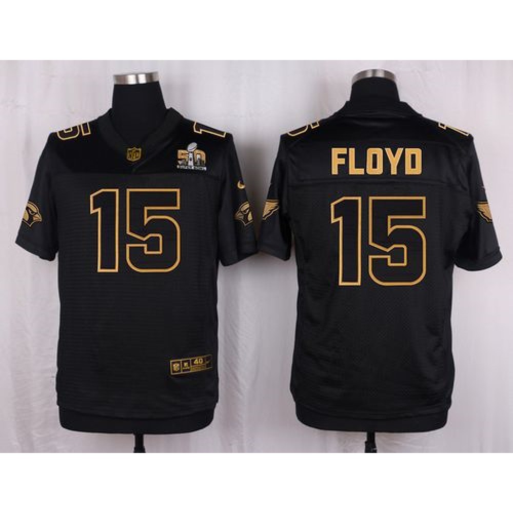 Nike Cardinals #15 Michael Floyd Black Pro Line Gold Collection Men's Stitched NFL Elite Jersey