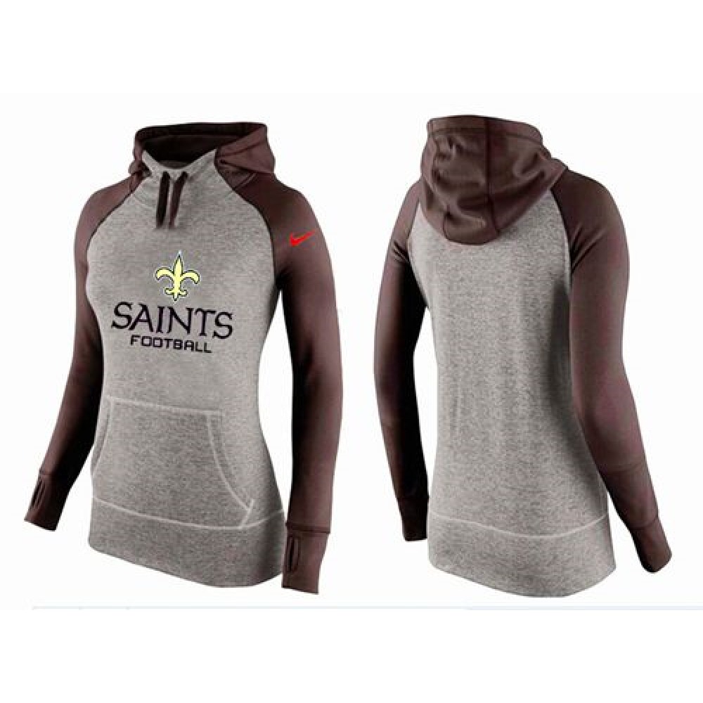 Women's Nike New Orleans Saints Performance Hoodie Grey & Brown