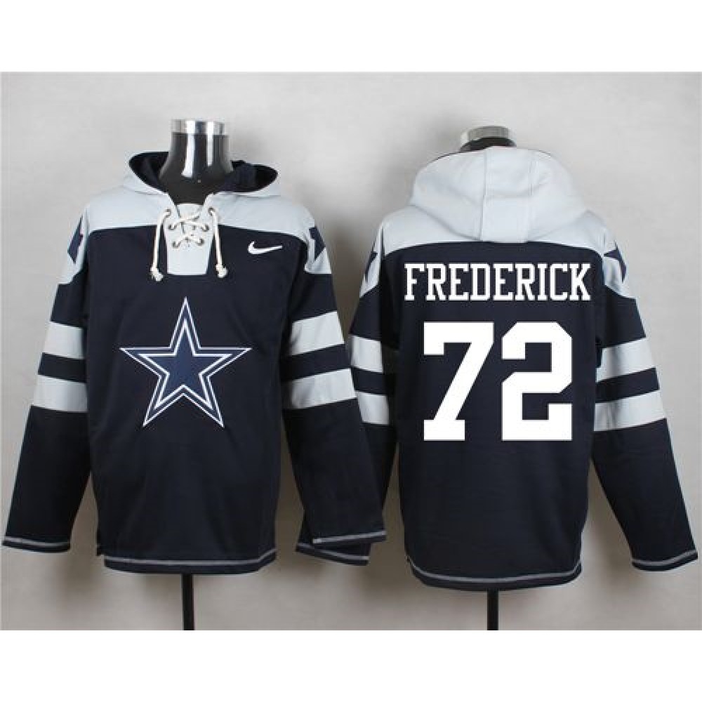 Nike Cowboys #72 Travis Frederick Navy Blue Player Pullover NFL Hoodie