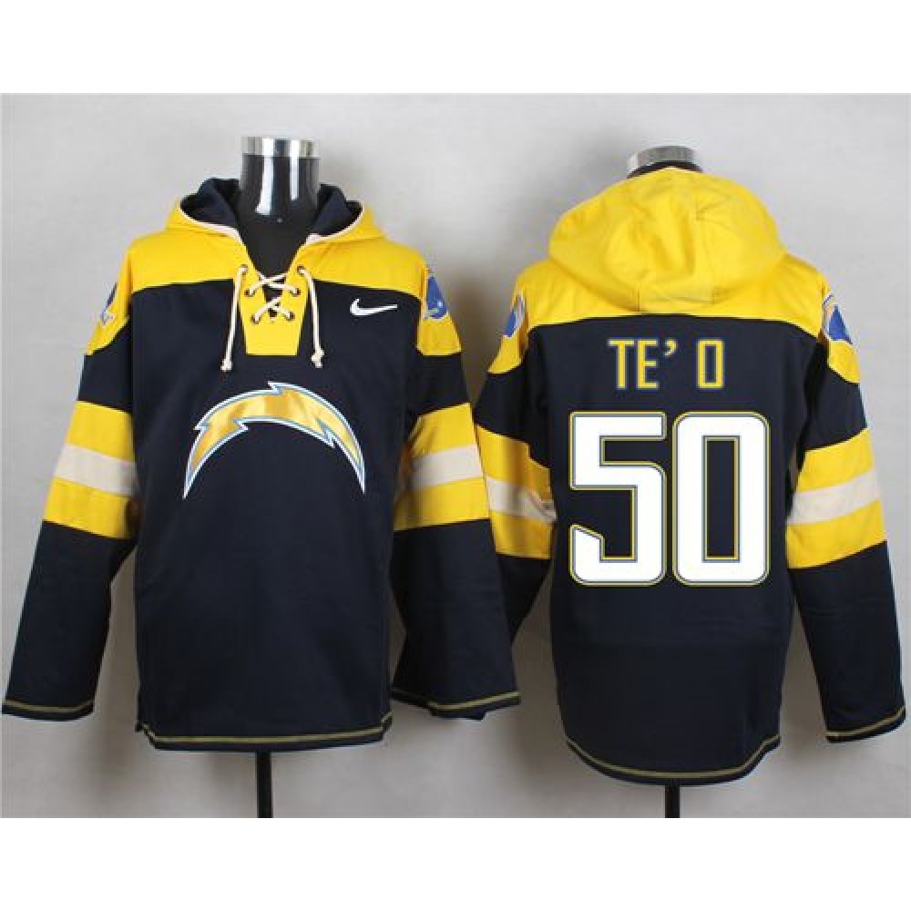 Nike Chargers #50 Manti Te'o Navy Blue Player Pullover NFL Hoodie