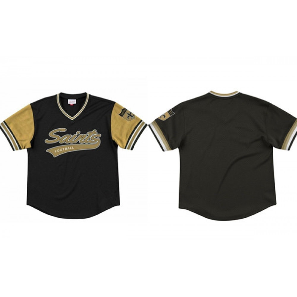 Men's New Orleans Saints Black Mitchell & Ness T-Shirt