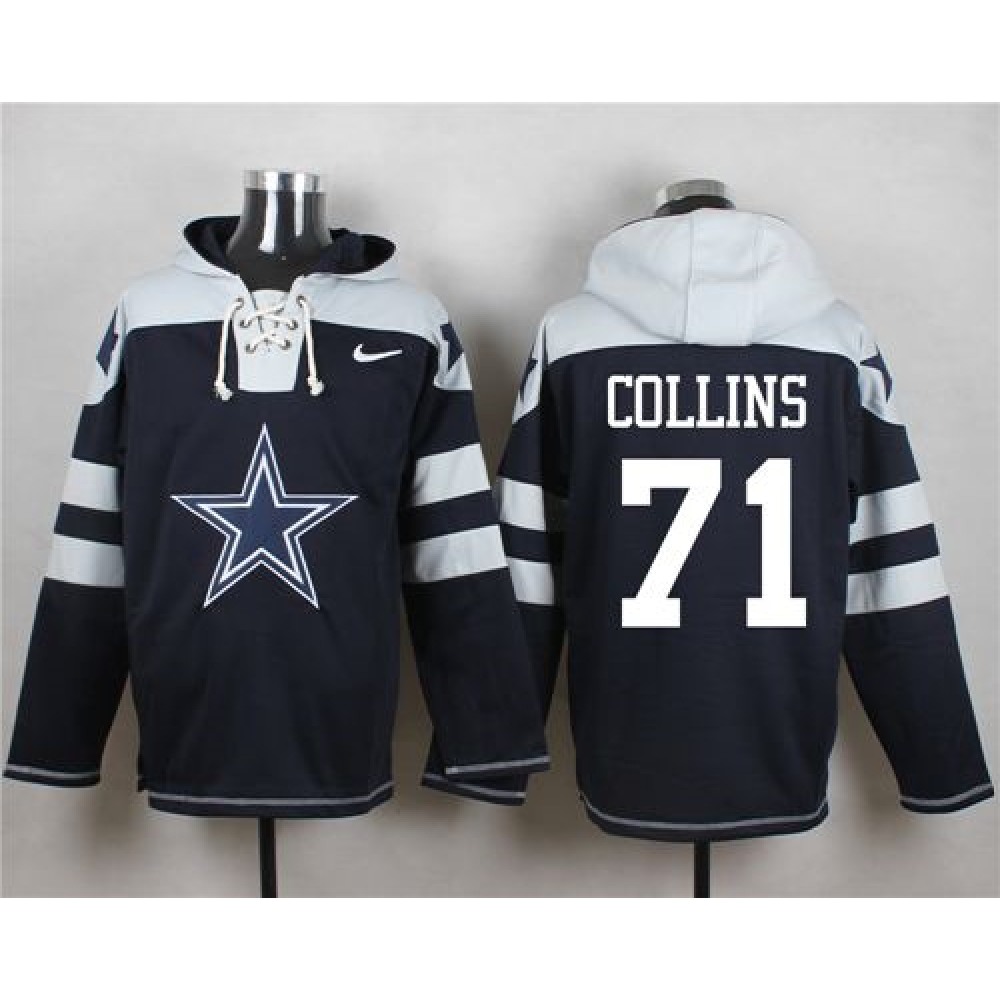 Nike Cowboys #71 La'el Collins Navy Blue Player Pullover NFL Hoodie