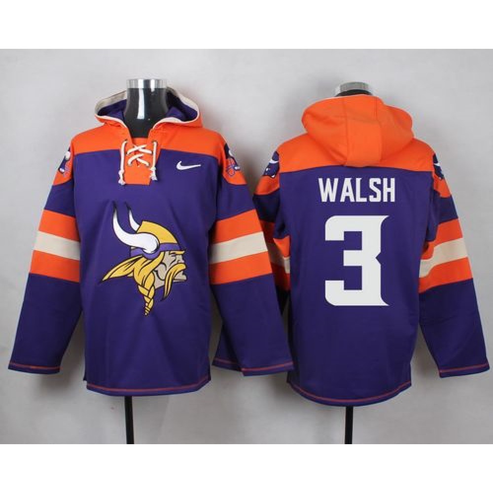 Nike Vikings #3 Blair Walsh Purple Player Pullover NFL Hoodie
