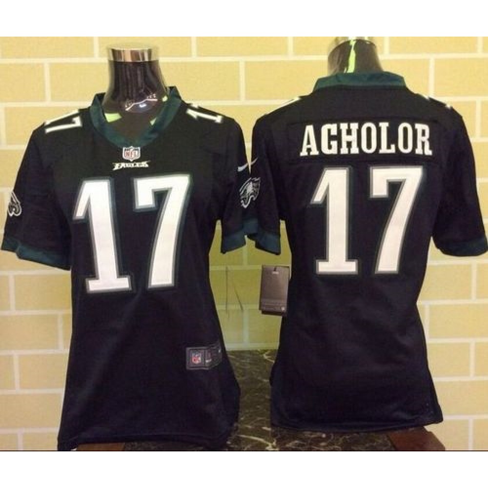 Nike Eagles #17 Nelson Agholor Black Alternate Women's Stitched NFL New Elite Jersey