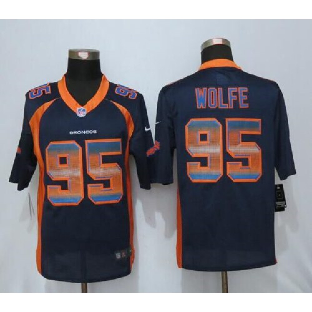 Nike Broncos #95 Derek Wolfe Navy Blue Alternate Men's Stitched NFL Limited Strobe Jersey