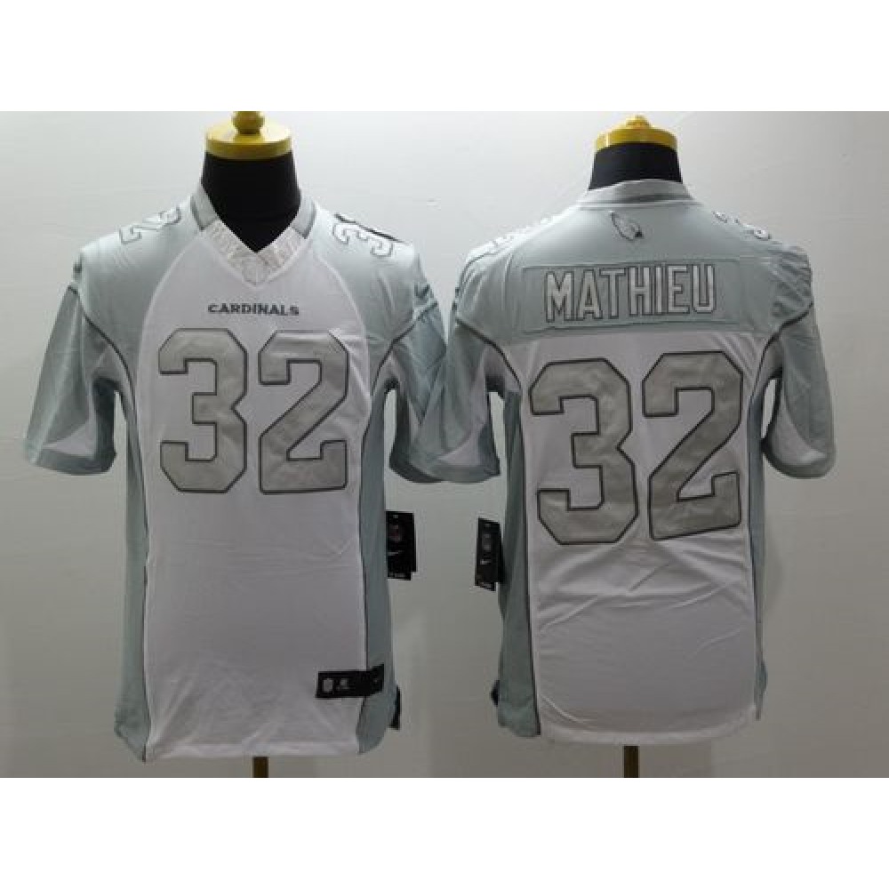 Nike Cardinals #32 Tyrann Mathieu White Men's Stitched NFL Limited Platinum Jersey