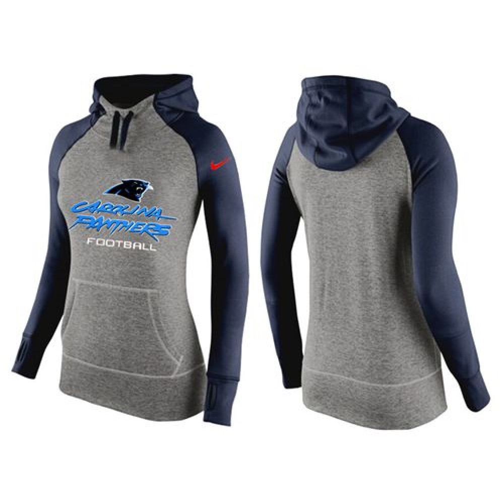 Women's Nike Carolina Panthers Performance Hoodie Grey & Dark Blue