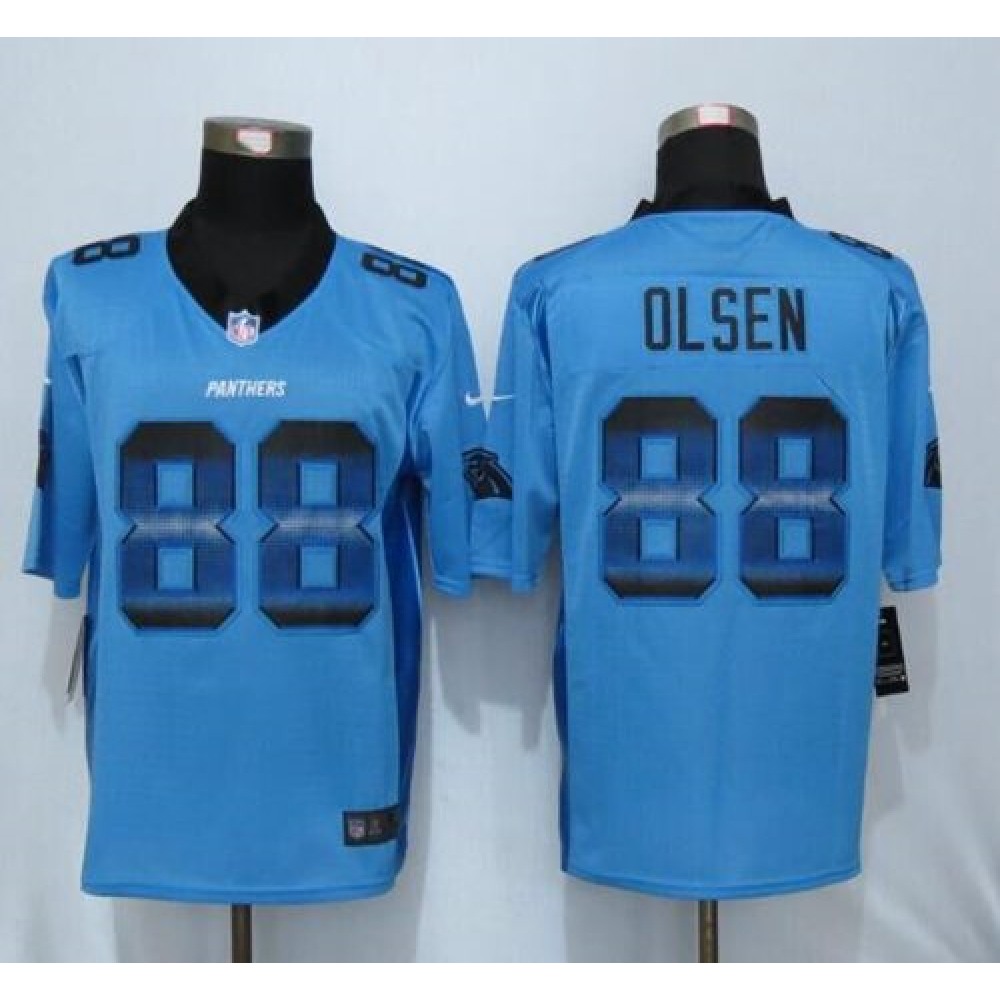 Nike Panthers #88 Greg Olsen Blue Alternate Men's Stitched NFL Limited Strobe Jersey