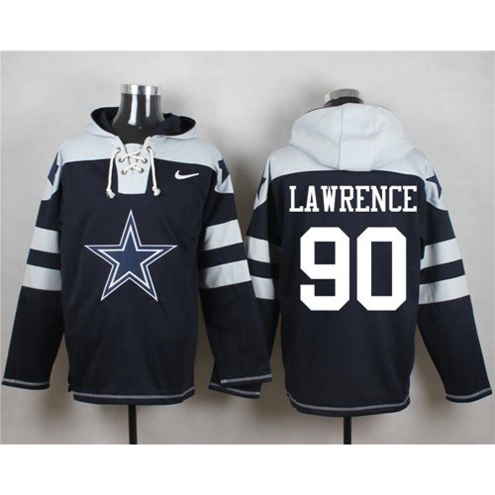 Nike Cowboys #90 Demarcus Lawrence Navy Blue Player Pullover NFL Hoodie