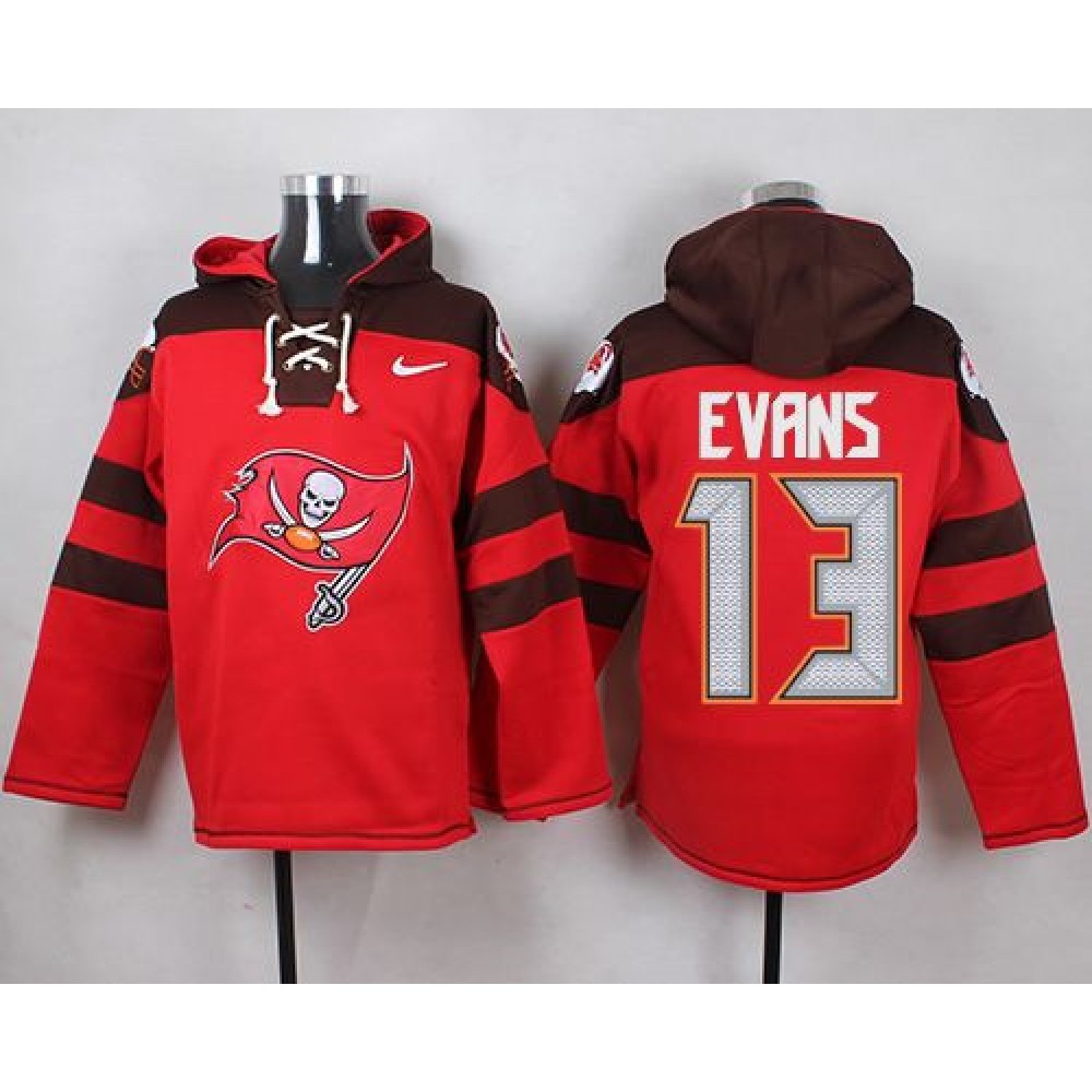 Nike Buccaneers #13 Mike Evans Red Player Pullover NFL Hoodie