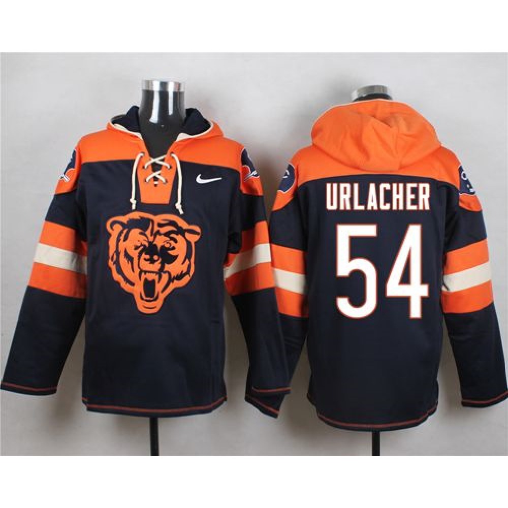 Nike Bears #54 Brian Urlacher Navy Blue Player Pullover NFL Hoodie