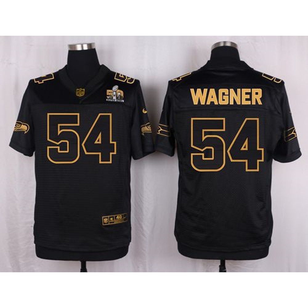 Nike Seahawks #54 Bobby Wagner Black Men's Stitched NFL Elite Pro Line Gold Collection Jersey