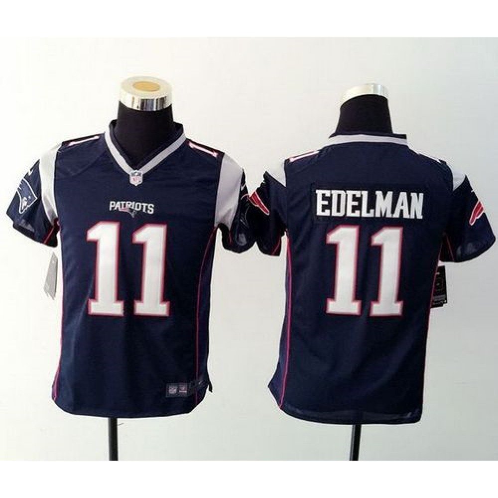 Nike Patriots #11 Julian Edelman Navy Blue Team Color Youth Stitched NFL New Elite Jersey