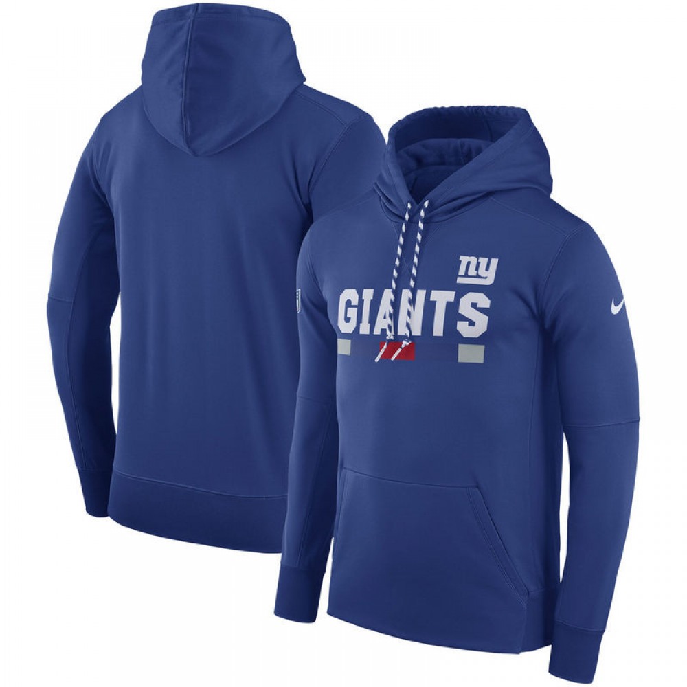 Men's New York Giants Nike Royal Sideline Team Name Performance Pullover Hoodie