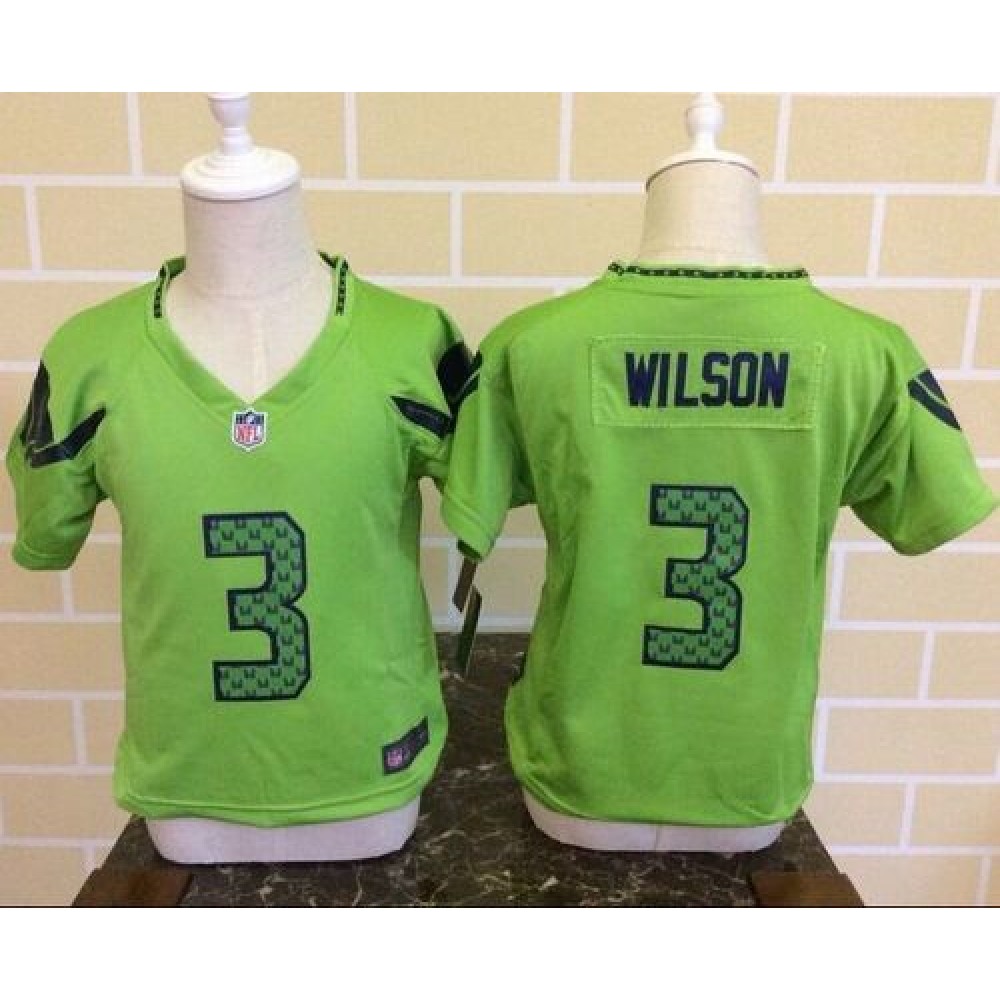 Toddler Nike Seahawks #3 Russell Wilson Green Alternate Stitched NFL Elite Jersey