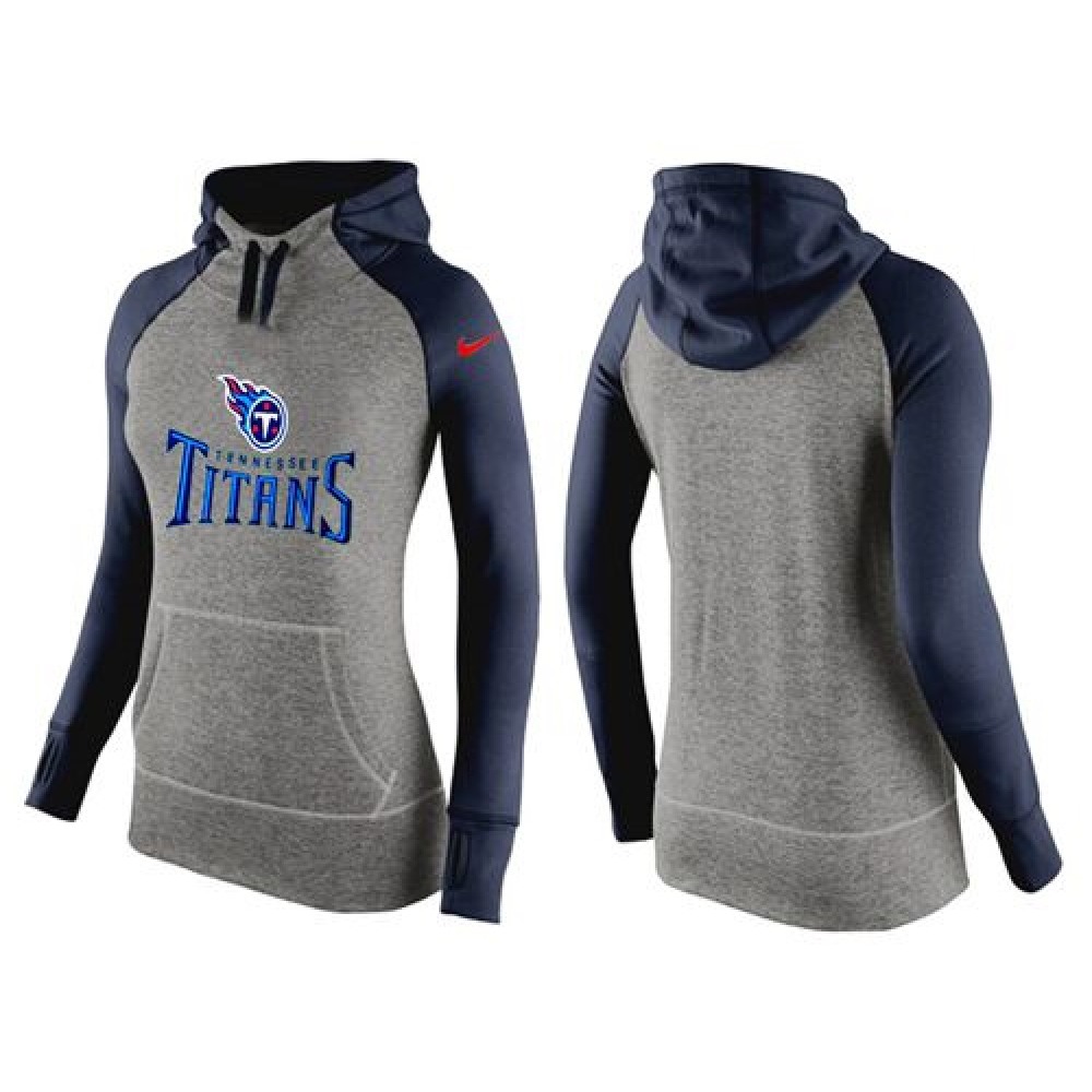 Women's Nike Tennessee Titans Performance Hoodie Grey & Dark Blue_1