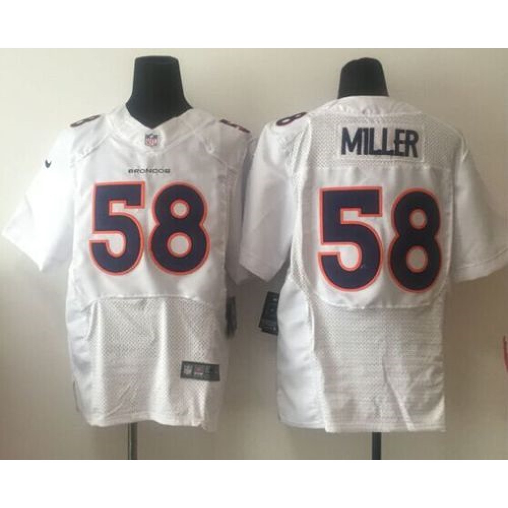 Nike Broncos #58 Von Miller White Men's Stitched NFL Elite Event Jersey