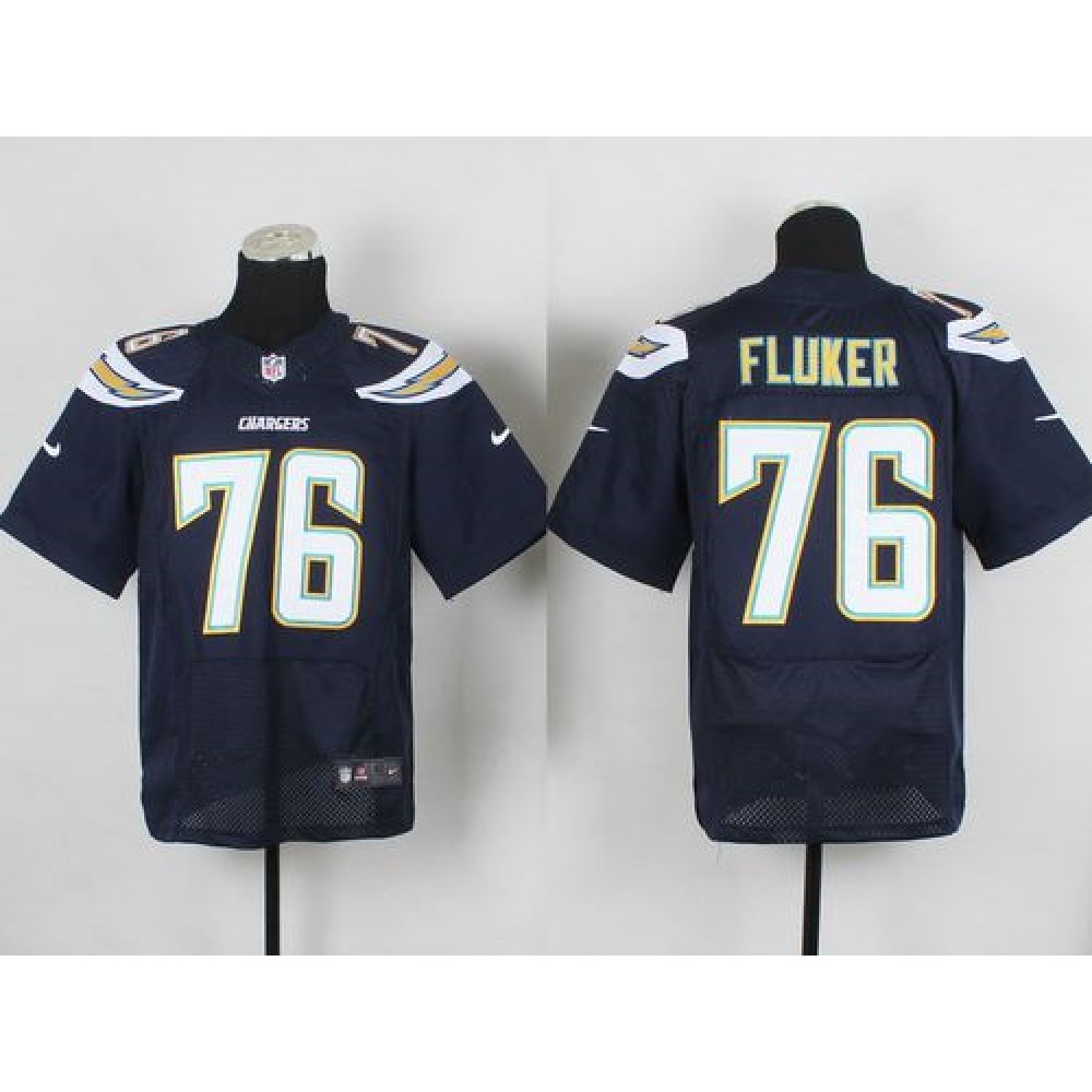 Nike Chargers #76 D.J. Fluker Navy Blue Team Color Men's Stitched NFL New Elite Jersey